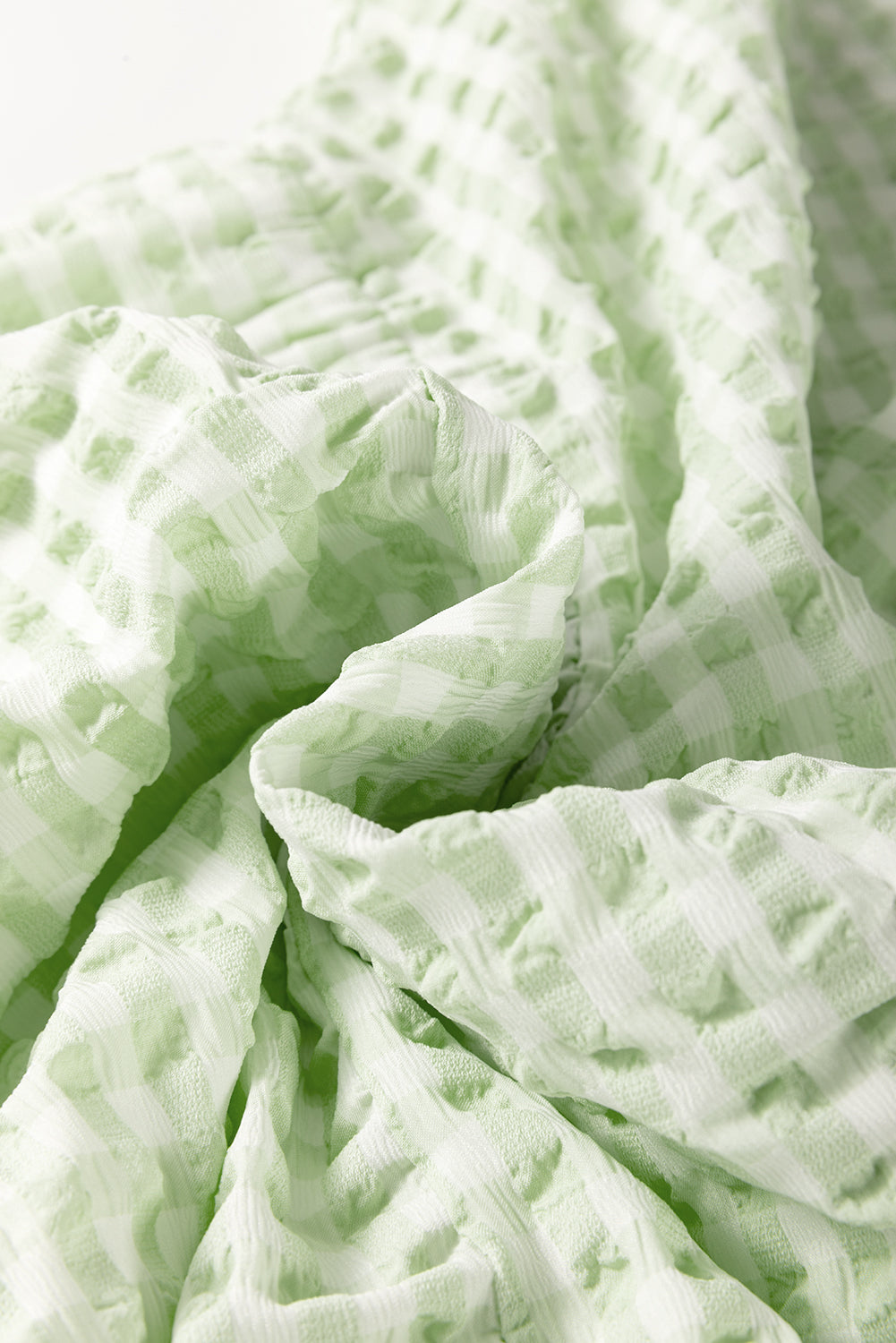 Green Plaid Ruffle Tiered Mini Dress