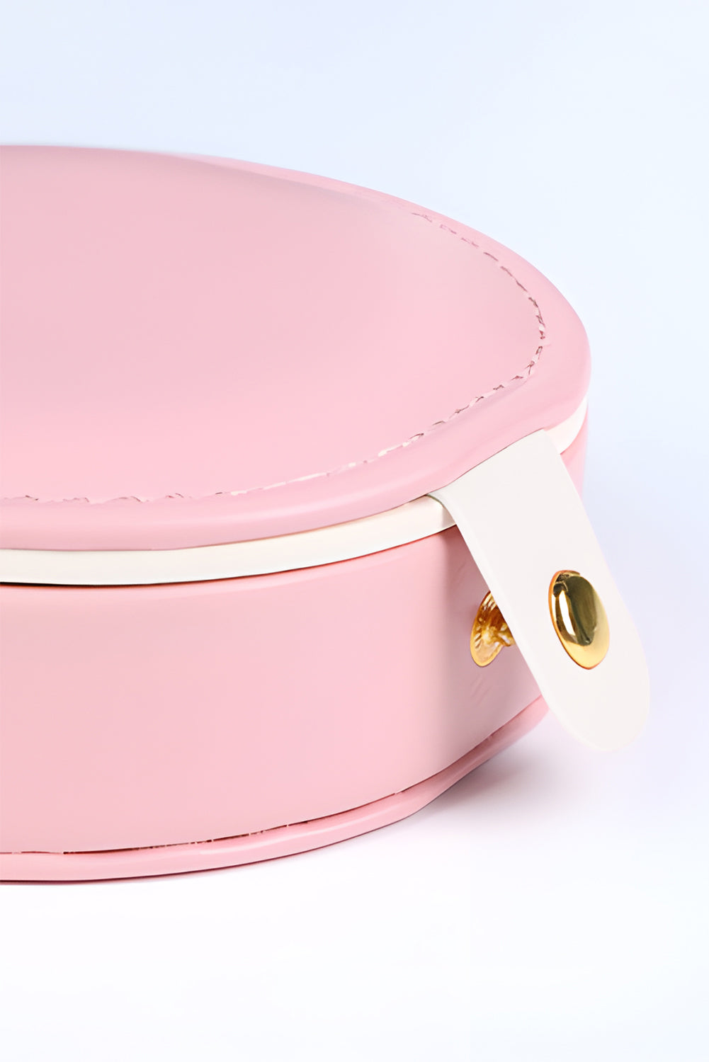 Light Pink Jewelry Organizer Case With Mirror