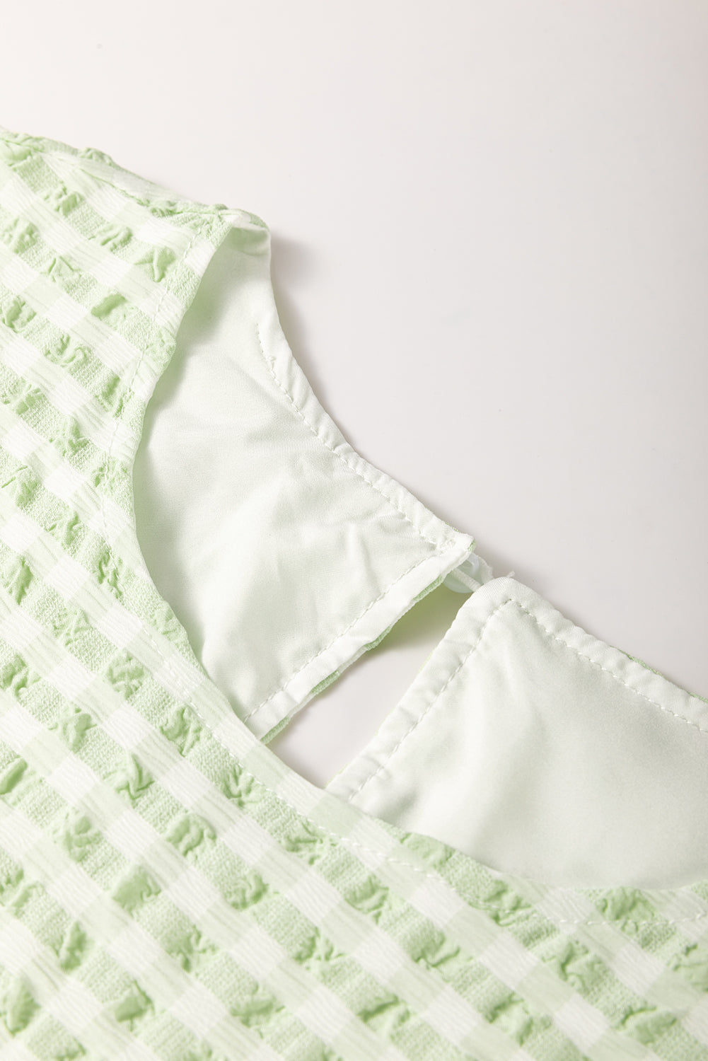 Green Plaid Ruffle Tiered Mini Dress
