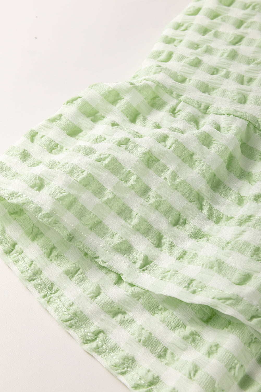 Green Plaid Ruffle Tiered Mini Dress