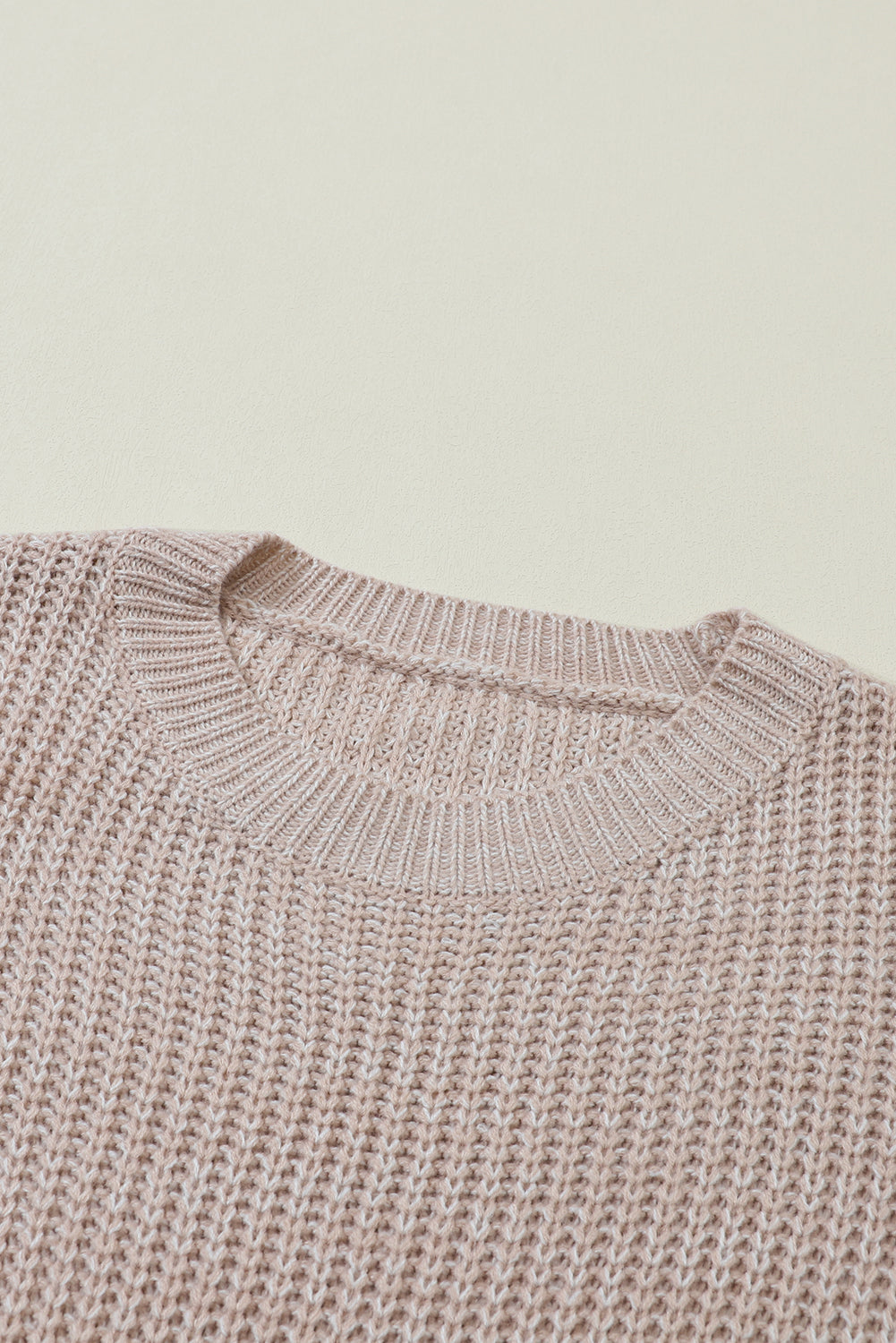 Parchment Chunky Knit Sleeve Drop Shoulder Sweater