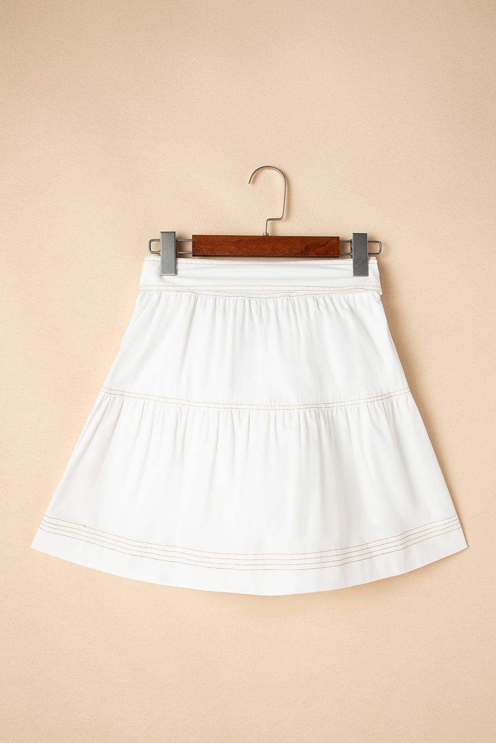 White Knot High Waist Casual Mini Skirt