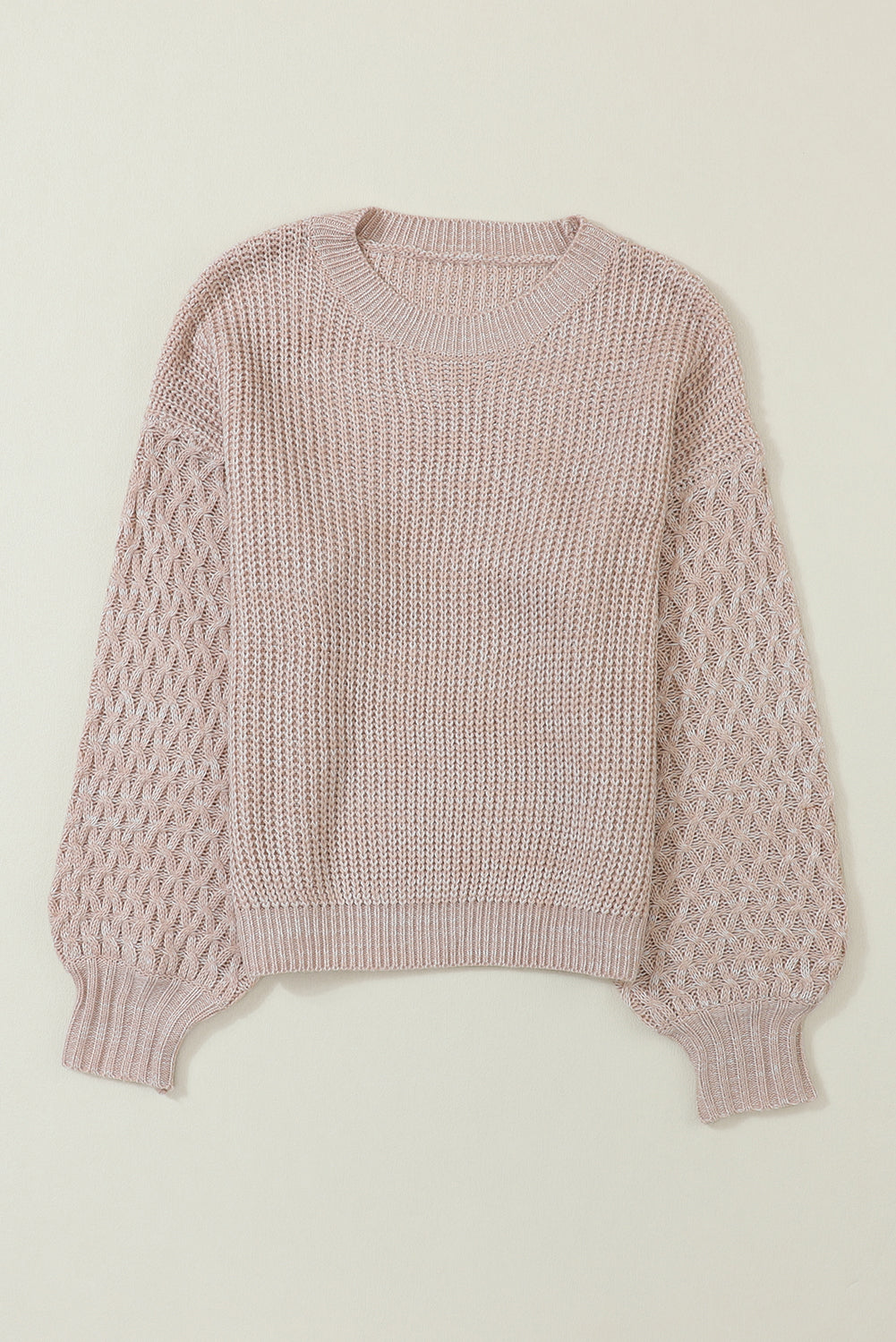 Parchment Chunky Knit Sleeve Drop Shoulder Sweater